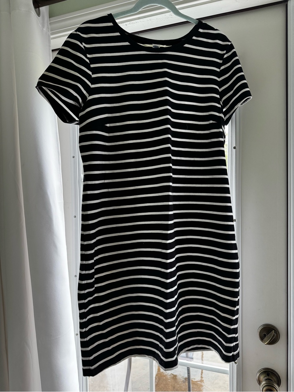 Old Navy Black and White Striped Mini Dress